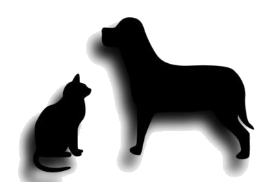 Cat and dog silhoutte artwork